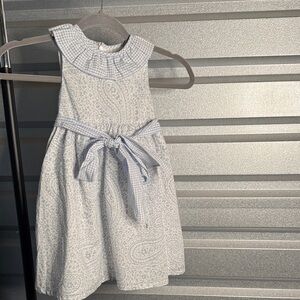 NWT Edgehill Collection Blue and White Paisley Dress, 4T